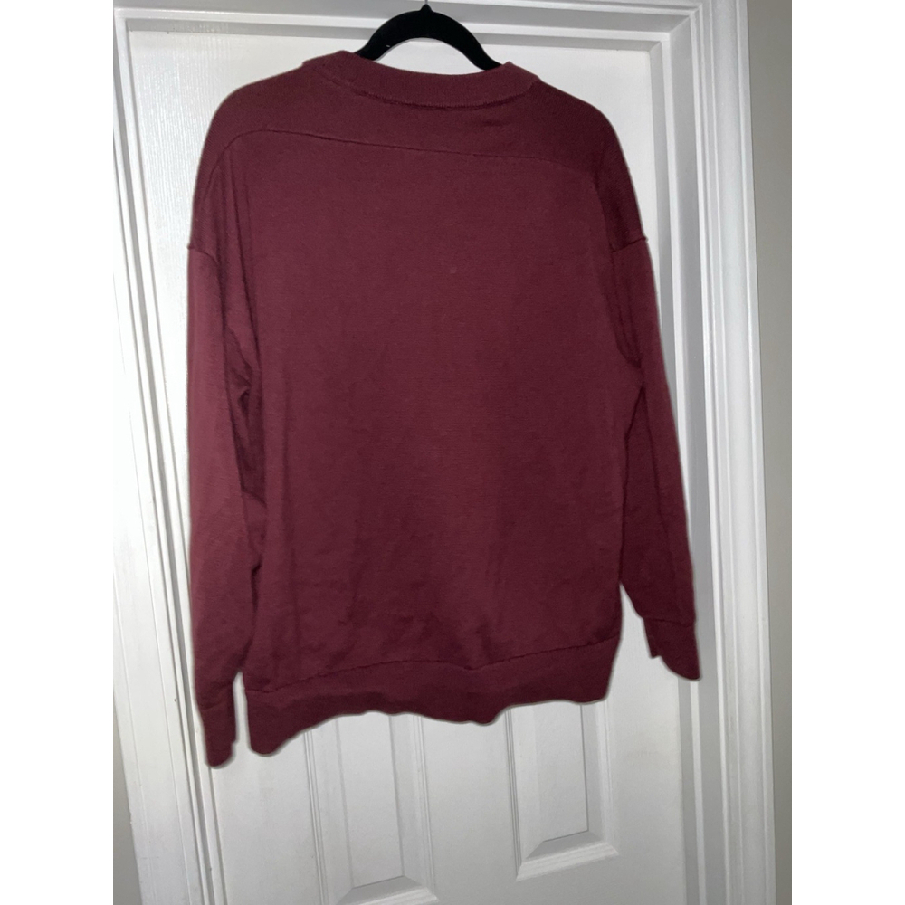Michael Kors Merlot Lightweight Sweater Gold Buttons Large - Picture 5 of 9